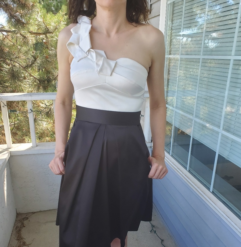 Adorable Max and Cleo one-shoulder cocktail dress